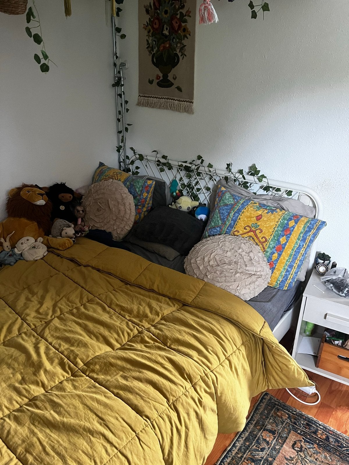 IKEA bed inclusief lattenbodem 140x200, Ophalen, Gebruikt, Wit, Tweepersoons