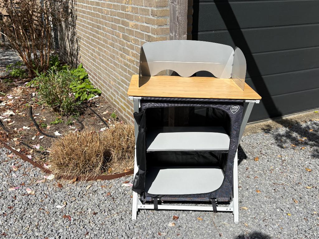 Camping kast Defa easy folding bamboe, Ophalen, Zo goed als nieuw, Campingkast