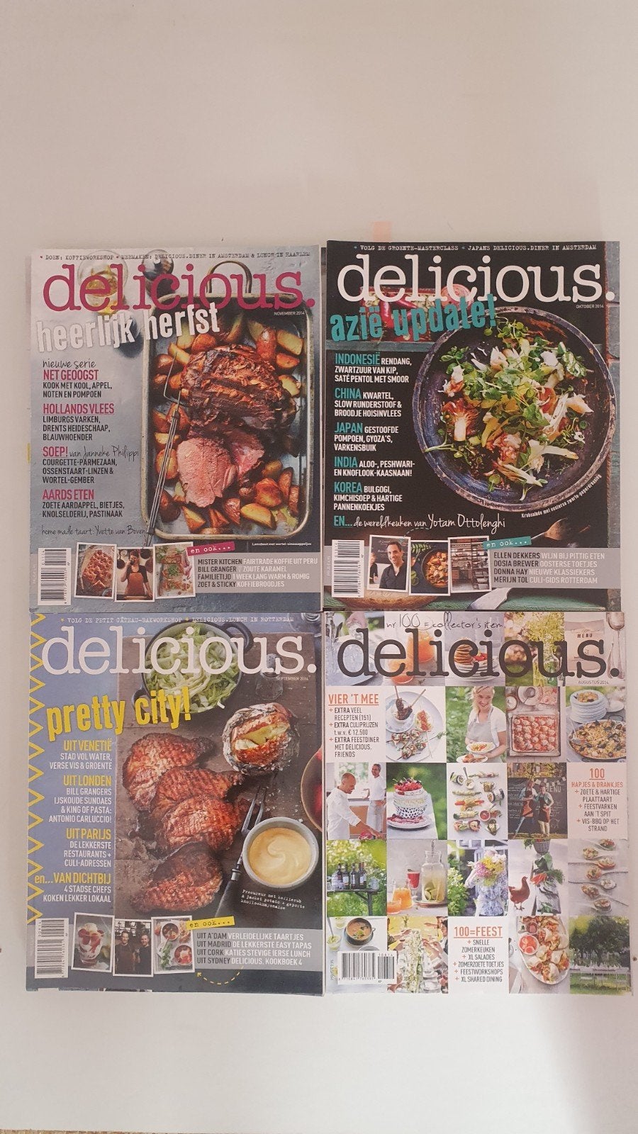 Delicious kookbladen - 4 Edities, ophalen € 4,00, Diverse auteurs, Zo goed als nieuw, Overige gebieden, Tapas, Hapjes en Dim Sum