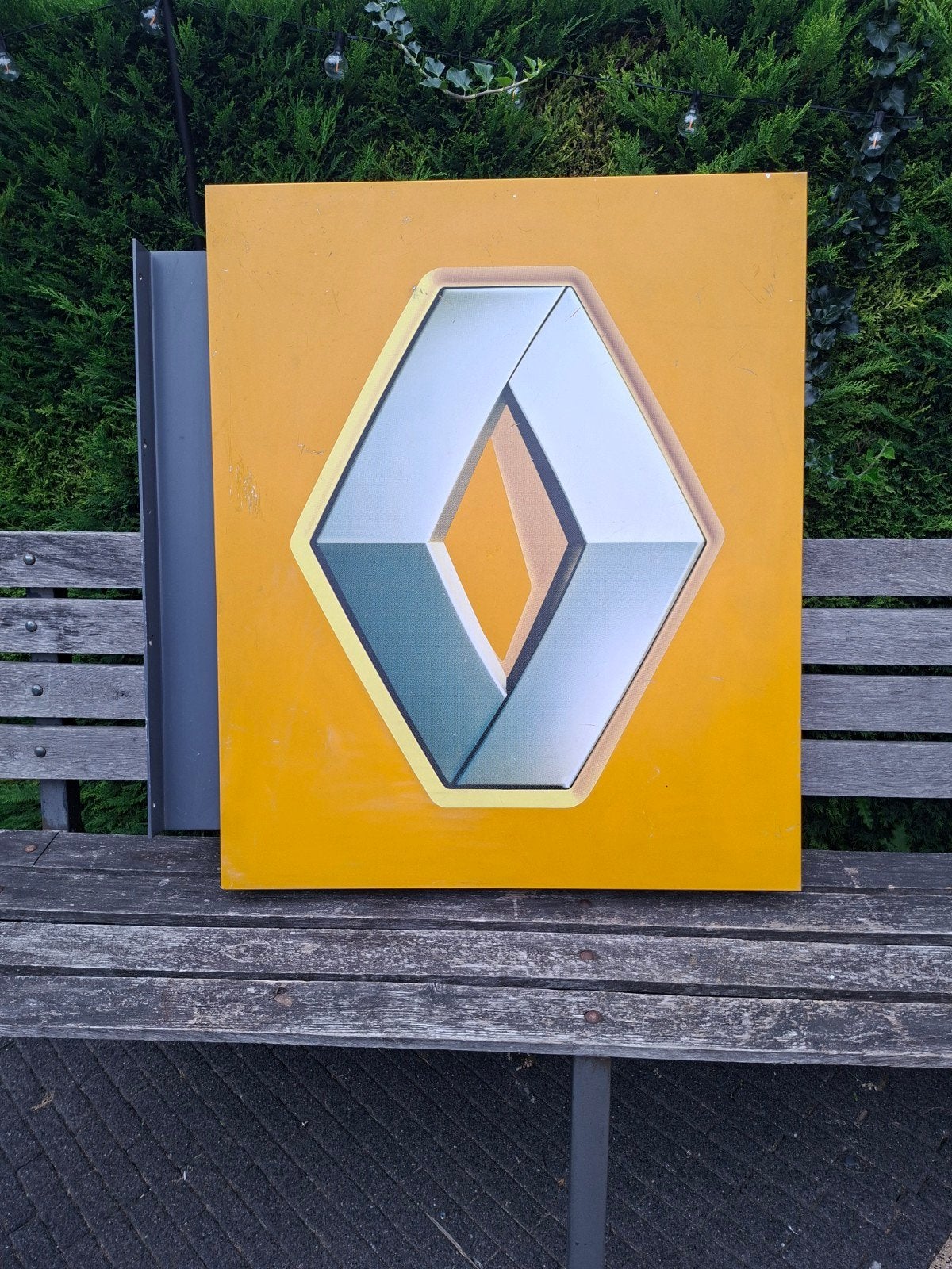 groot Renault dealerbord gevelbord, Ophalen, Reclamebord