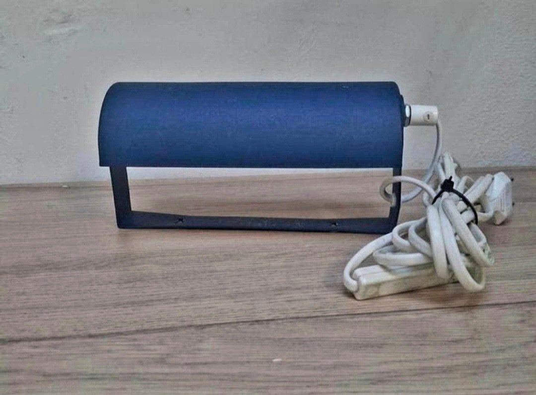 Blauw vintage Highlight bedlampje., Ophalen of Verzenden, Zo goed als nieuw