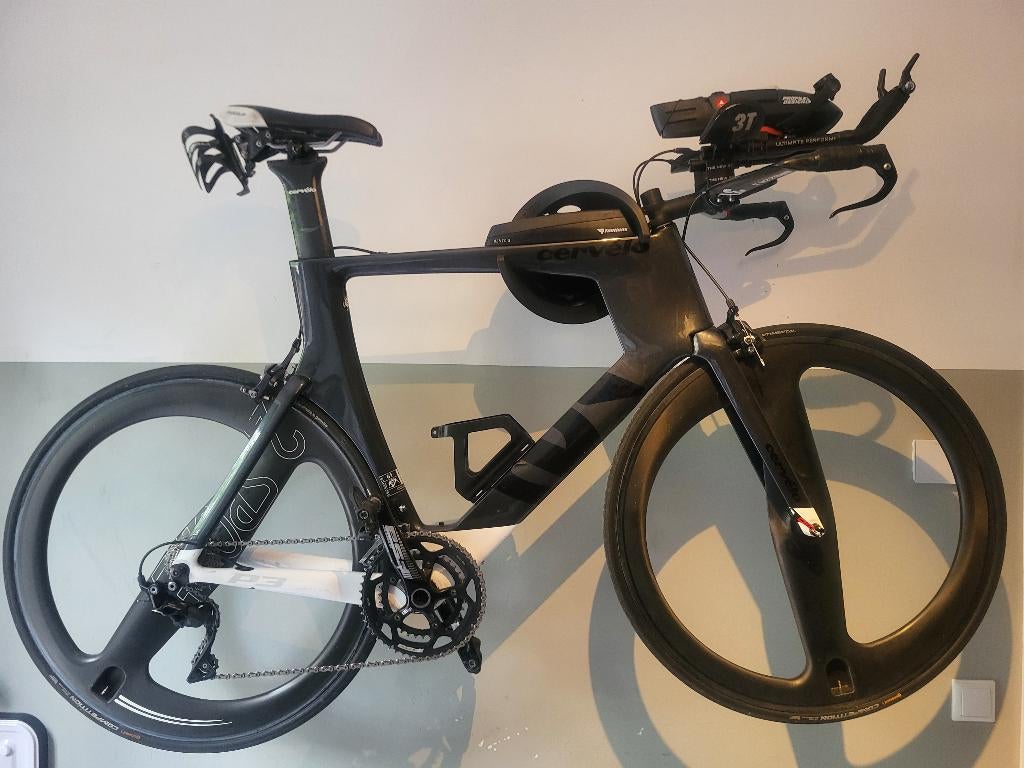 Cervélo P3 triathlonfiets / tijdritfiets – zeer compleet, Fietsen en Brommers, Gebruikt, Carbon, Velgrem, 15 tot 20 versnellingen