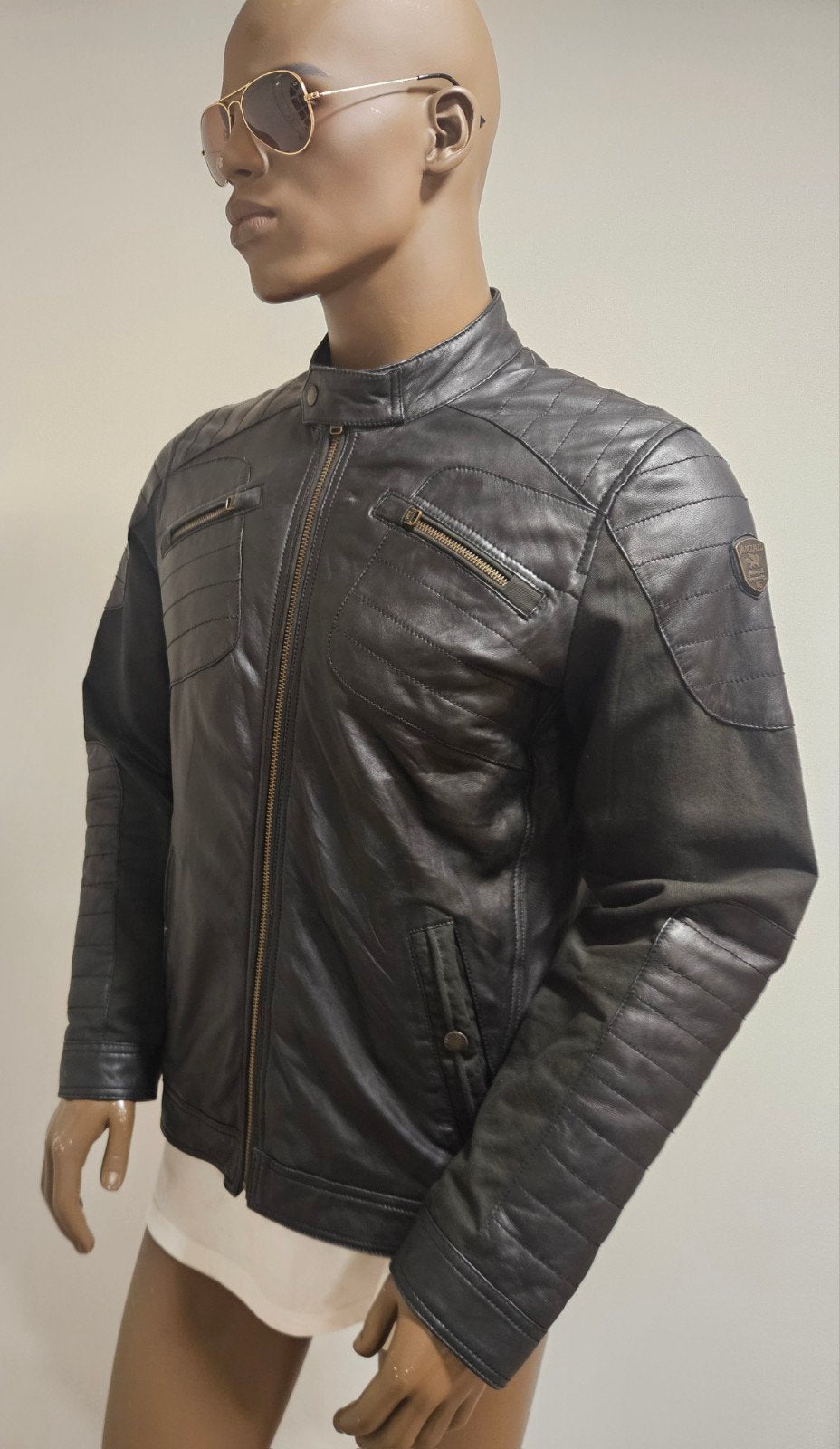 Vanguard / PME zeldzaam model deels leren jas (M), Maat 48/50 (M), ., Zwart, Ophalen of Verzenden