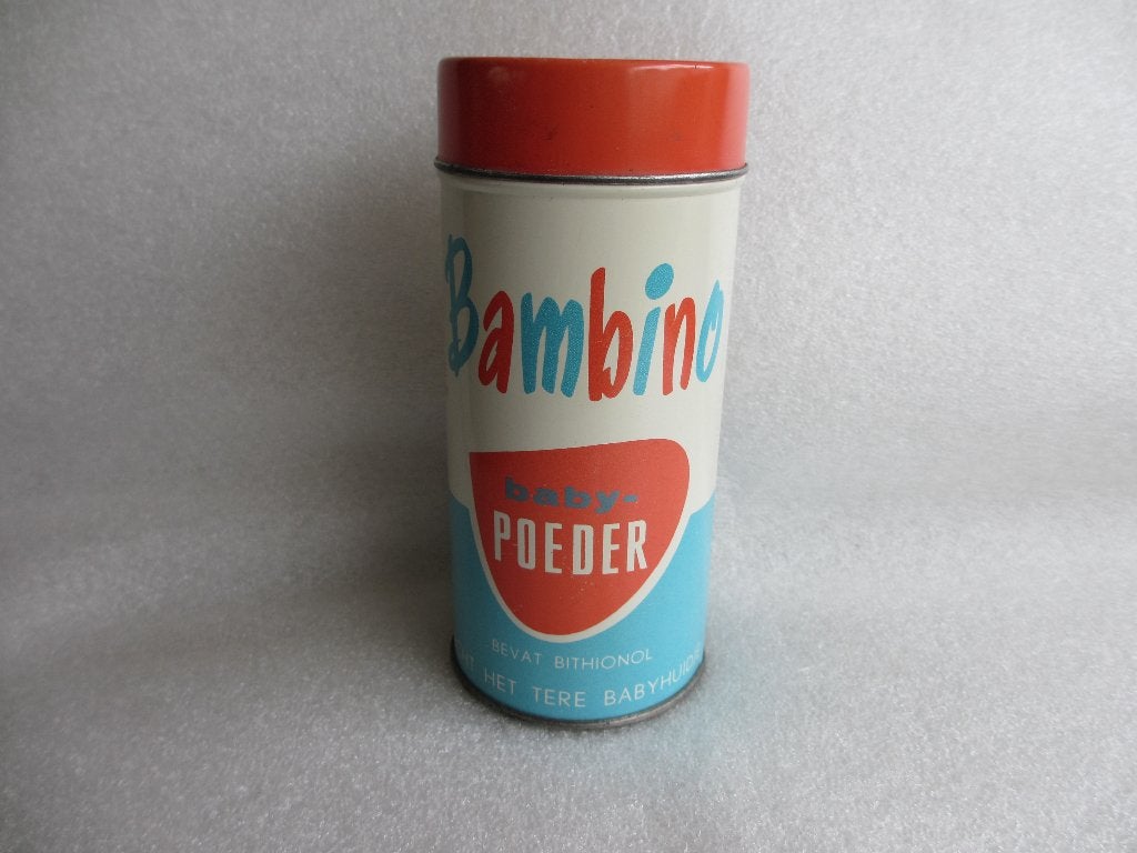 Vintage Blikje BAMBINO BABYPOEDER, Verzamelen, Blikken, Ophalen of Verzenden, Gebruikt, Overige, Overige merken