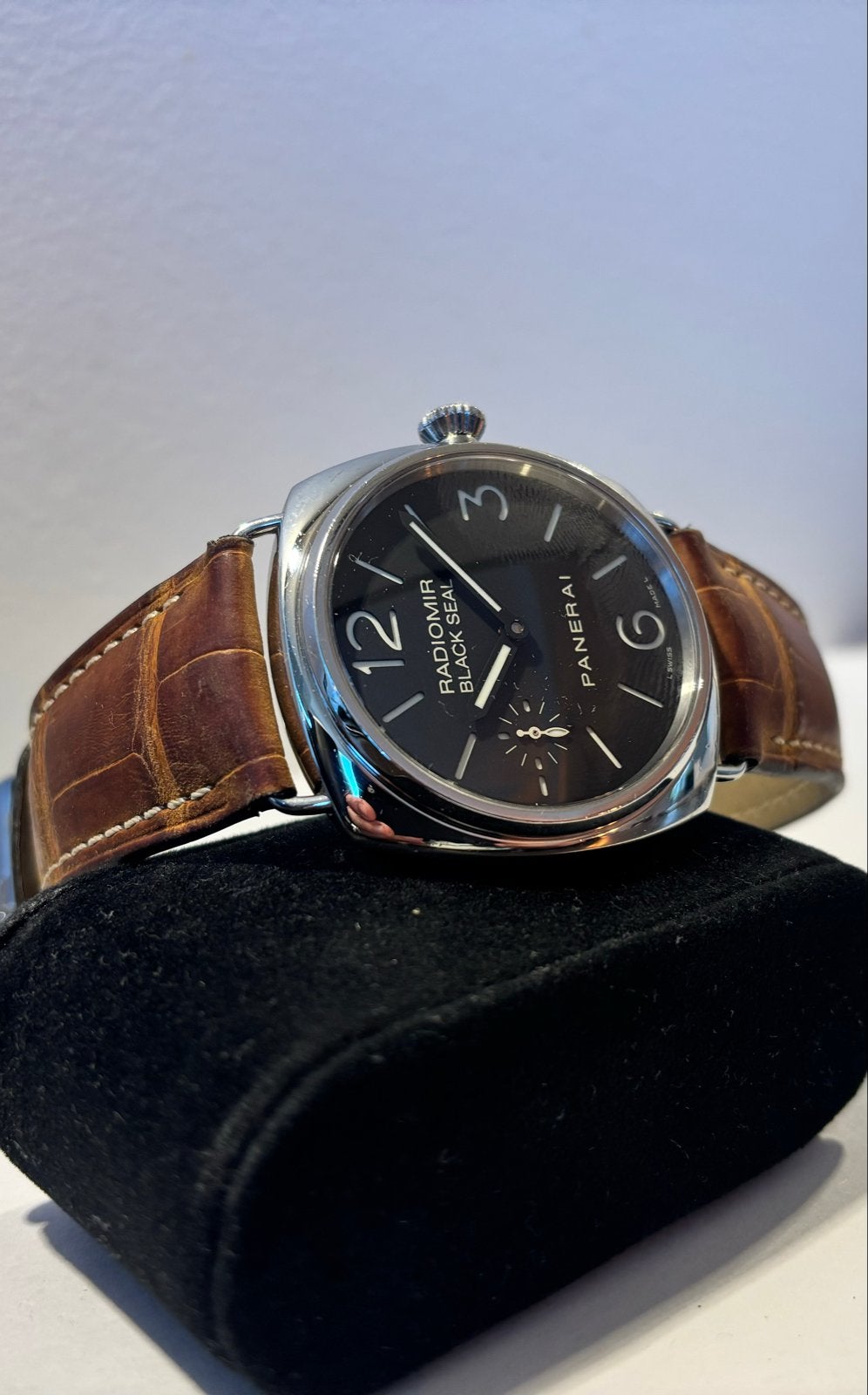 Panerai Radiomir Black Seal PAM00183 Horloge, Overige merken, Leer, Staal, Polshorloge