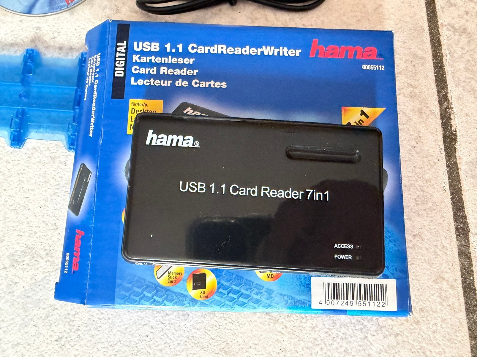 Hama geheugenkaartlezer- usb card rider, Ophalen of Verzenden, Nieuw