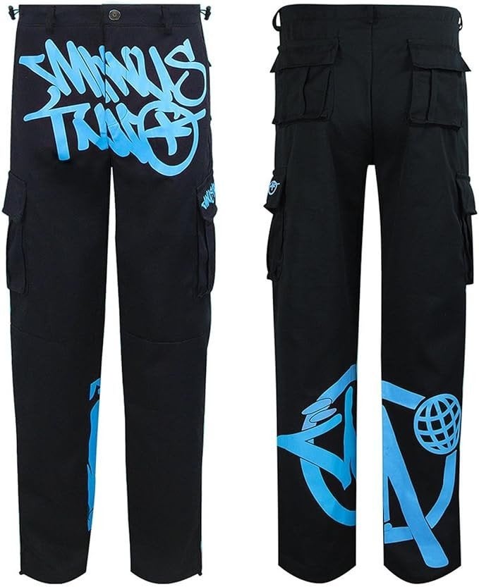 Nieuwe Minus Two Cargo Hiphopbroek - Maat L - Blauwe Print, Maat 52/54 (L), Minus Two, Blauw, Nieuw