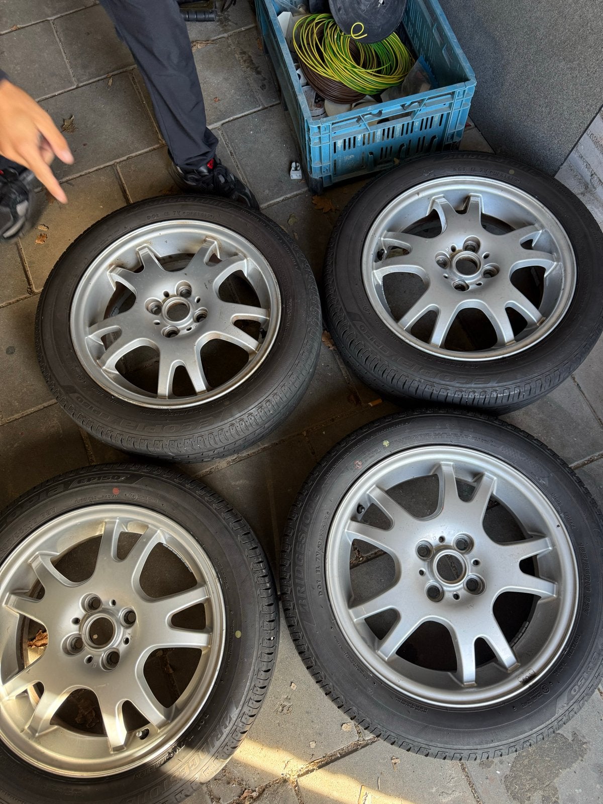 LM velgen (16 inch) 4 Bridgestone Ecopia banden met velgen, Auto-onderdelen, Banden en Velgen, Ophalen, Gebruikt, 16 inch, Banden en Velgen