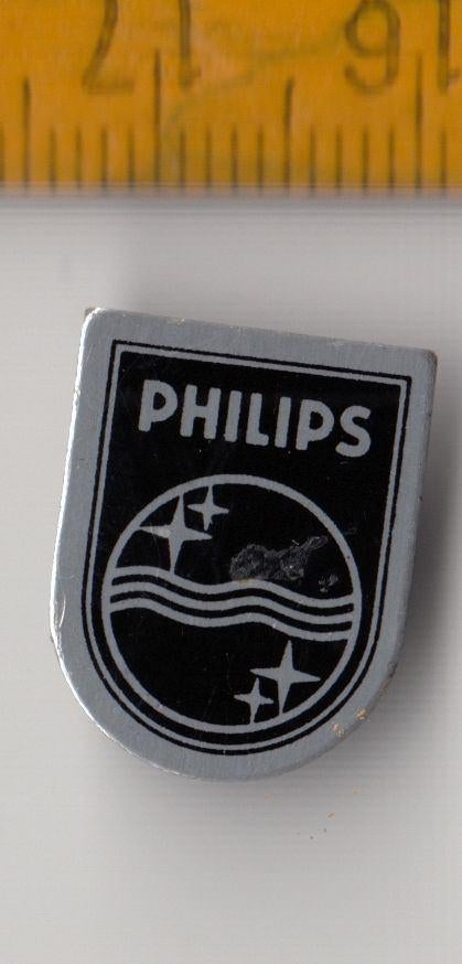 Philips blik Radio Logo embleem medium, Antiek en Kunst, Antiek | Tv's en Audio, Ophalen of Verzenden