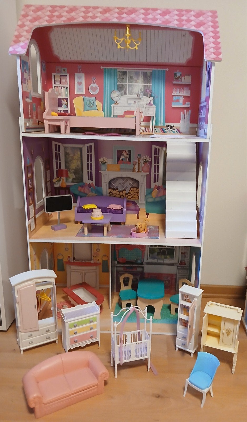 Kidkraft Poppenhuis met Meubels en Kleedje, Kinderen en Baby's, Ophalen, Gebruikt, Poppenhuis