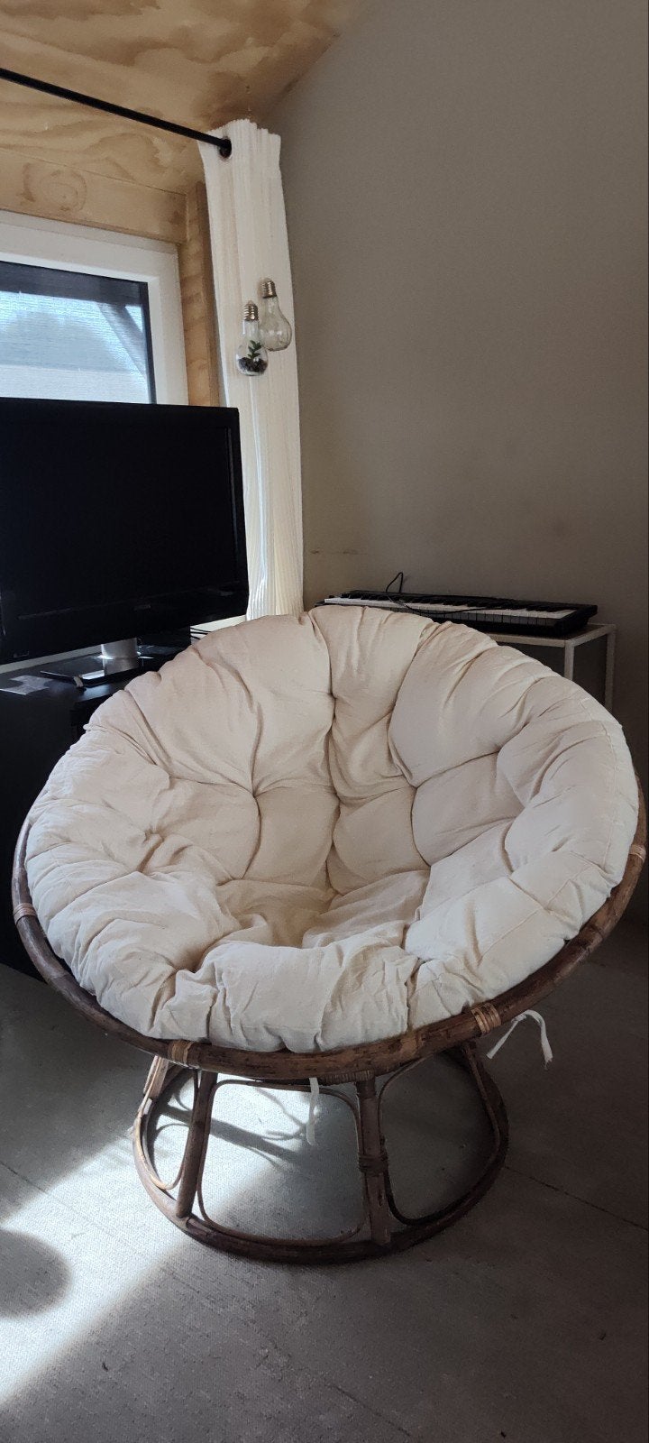 Comfortabele Papasan stoel met kussen, Ophalen, Bohemian, Relax, Gebruikt, Overige kleuren