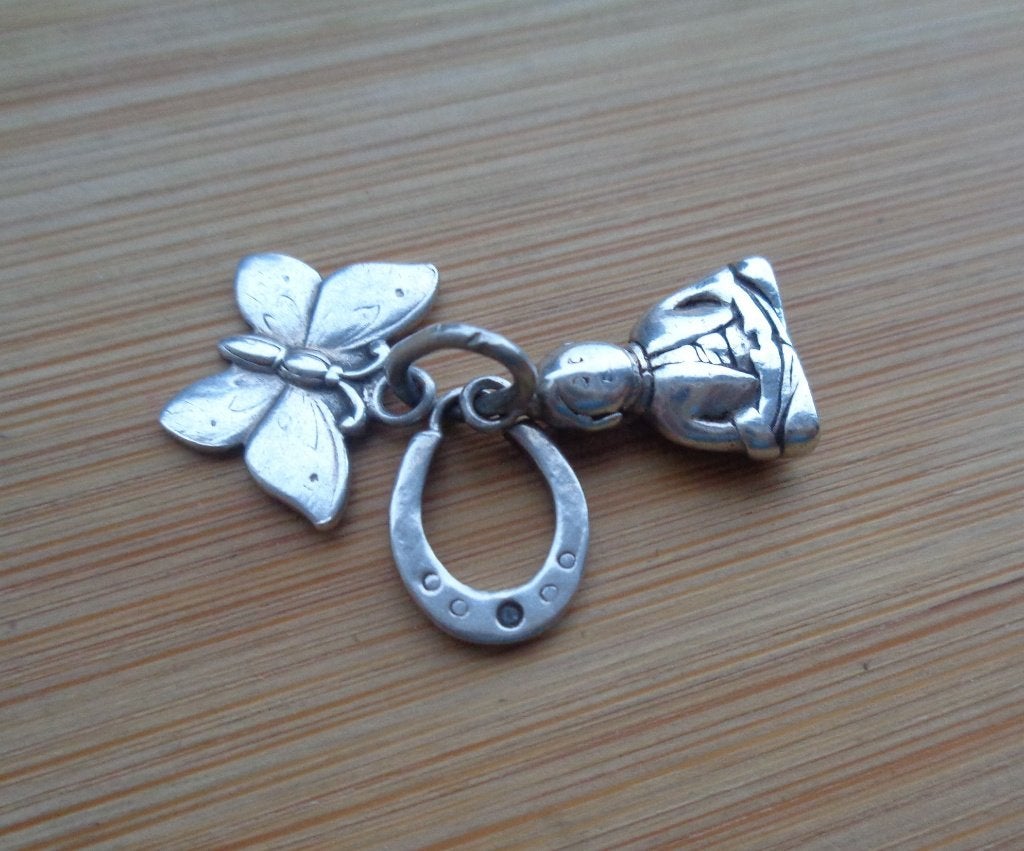 zilveren geluks bedel/hanger [357], Verzenden, Zo goed als nieuw, Zilver, Zilver