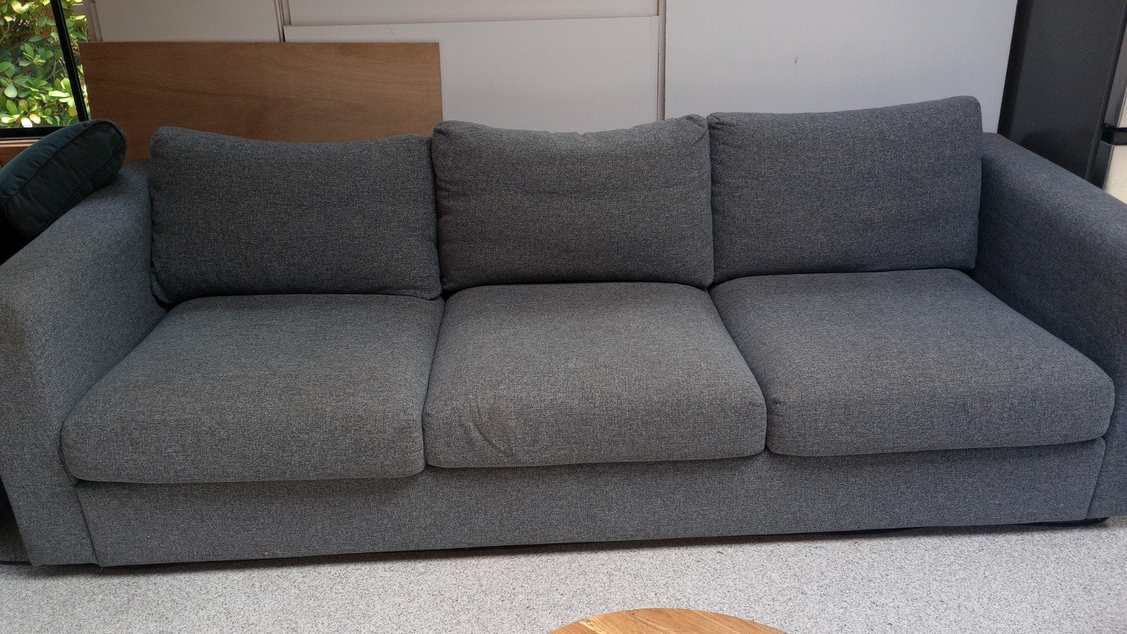 Grijs Ikea bankstel, Huis en Inrichting, Ophalen, Gebruikt, 75 tot 100 cm, Rechte bank
