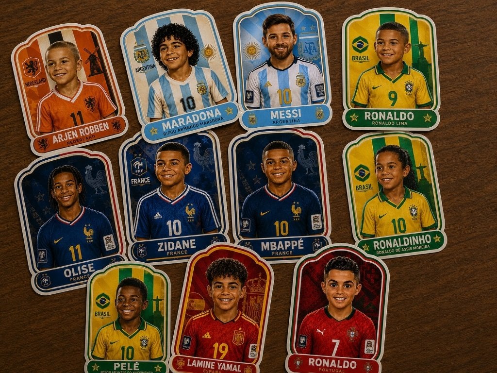 Legendarische WK Voetbalhelden Stickers & Embleem set 15 st., Ophalen of Verzenden, Nieuw, Sport