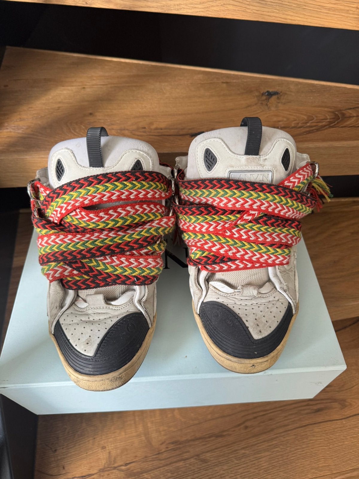 Lanvin Curb Sneakers Wit Multicolor – Maat 45 – Origineel, Kleding | Heren, Schoenen, Wit, Ophalen of Verzenden, Sneakers of Gympen