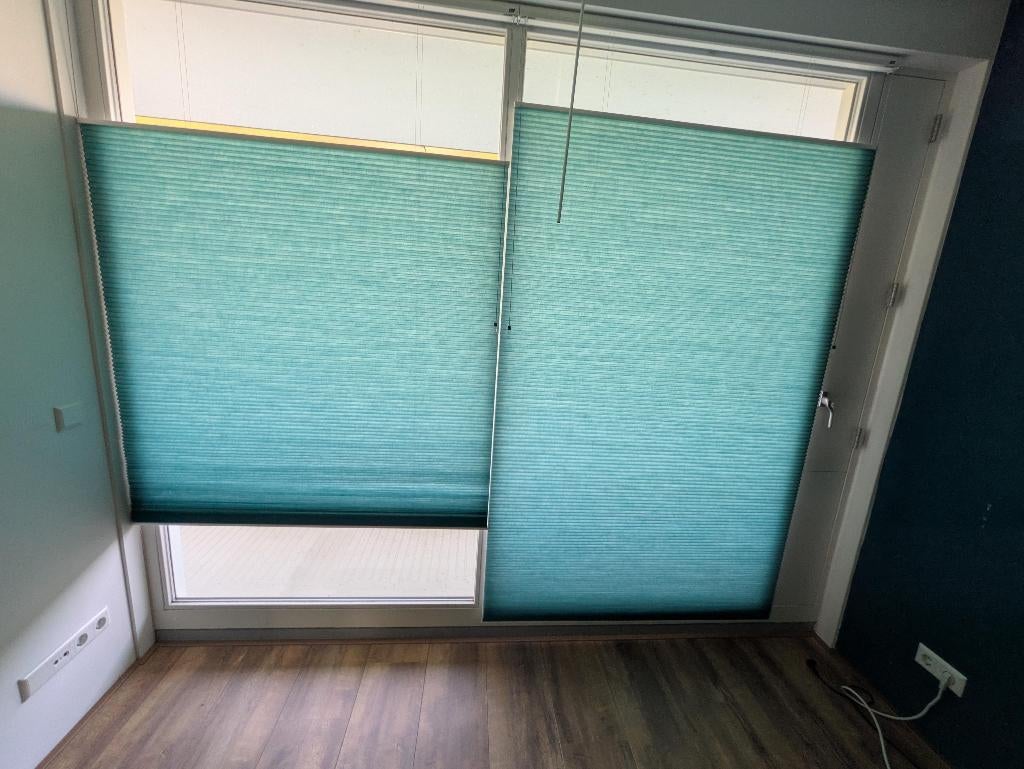 Luxaflex Top-Down/Bottom-Up Duo Plissé Gordijn - blauw - 2st, Gebruikt, 100 tot 150 cm, Ophalen of Verzenden, 200 cm of meer
