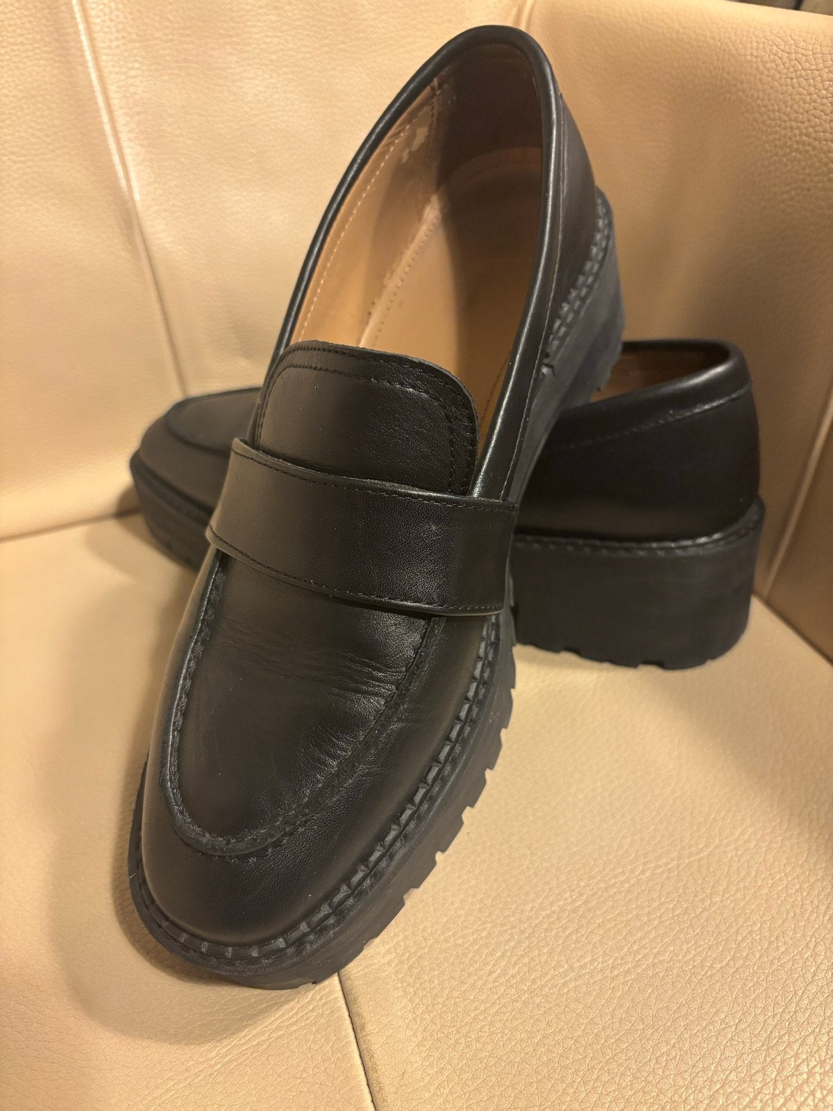 & Other Stories Loafers Dames maat 39 leer, Verzenden, Zo goed als nieuw, Zwart, Instappers