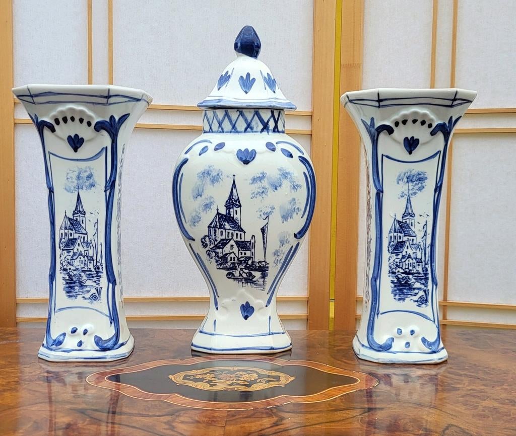 Delfts blauw/Handpainted/Kaststel/Vazen/Dekselvaas, Ophalen