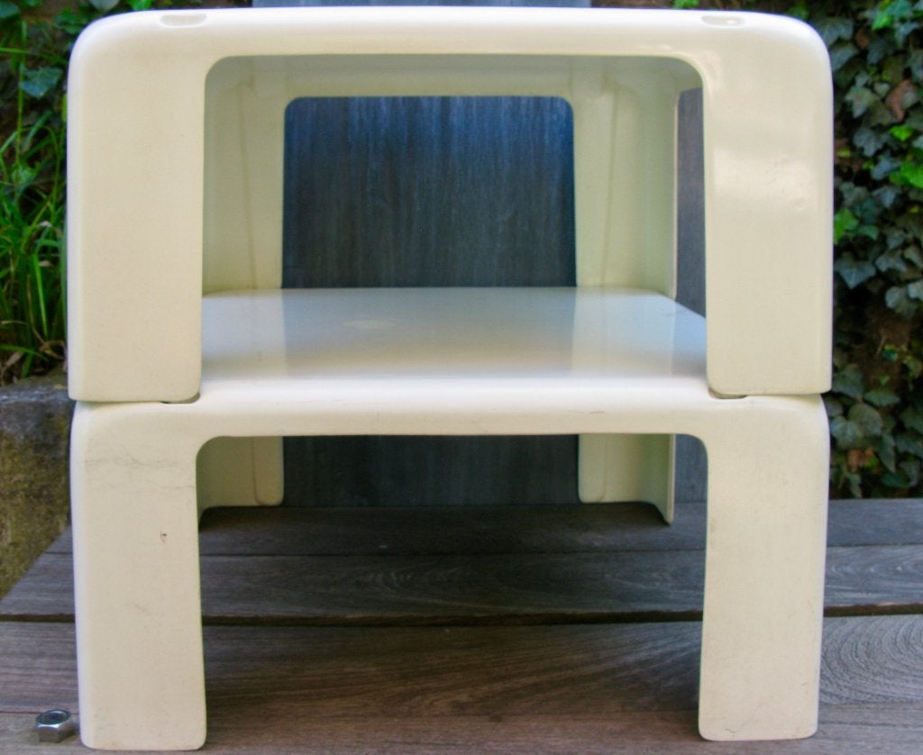 B&B TAFEL-SET "GATTI I& GATTI II" FIBERGLAS DESIGN BELLINI, Ophalen, Wit, Gemerkt, Kunststof