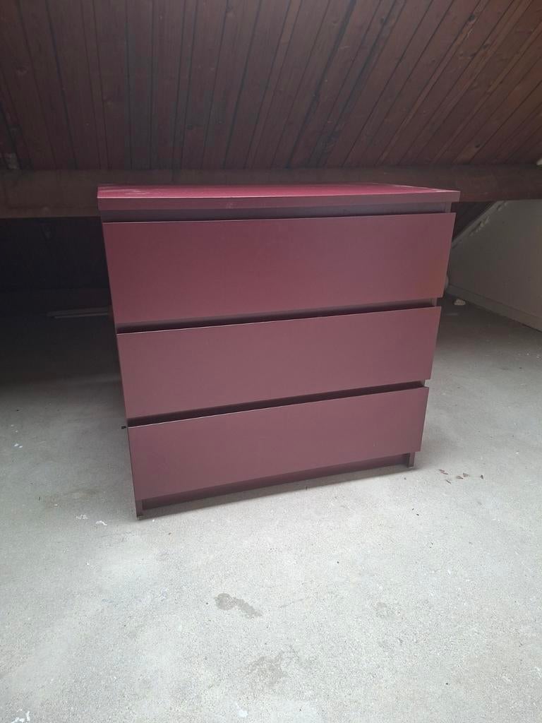 Malm ladekast, Ophalen, 50 tot 100 cm, Zo goed als nieuw, 3 of 4 laden