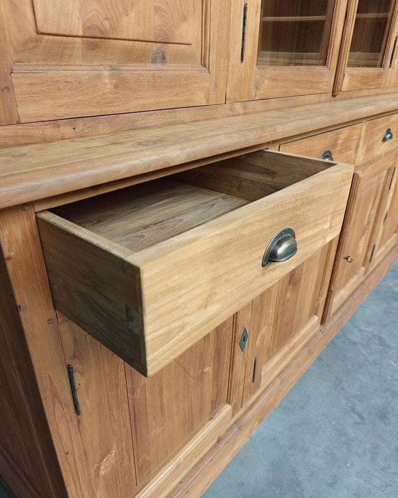Bergruimte! Teakhouten buffetkast | Gesloten deuren  #5823, Huis en Inrichting, Glas, Gebruikt, Met deur(en), -