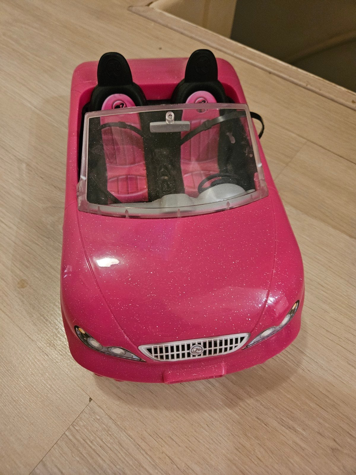 Barbie auto roze glitter cabriolet, Ophalen of Verzenden, Gebruikt