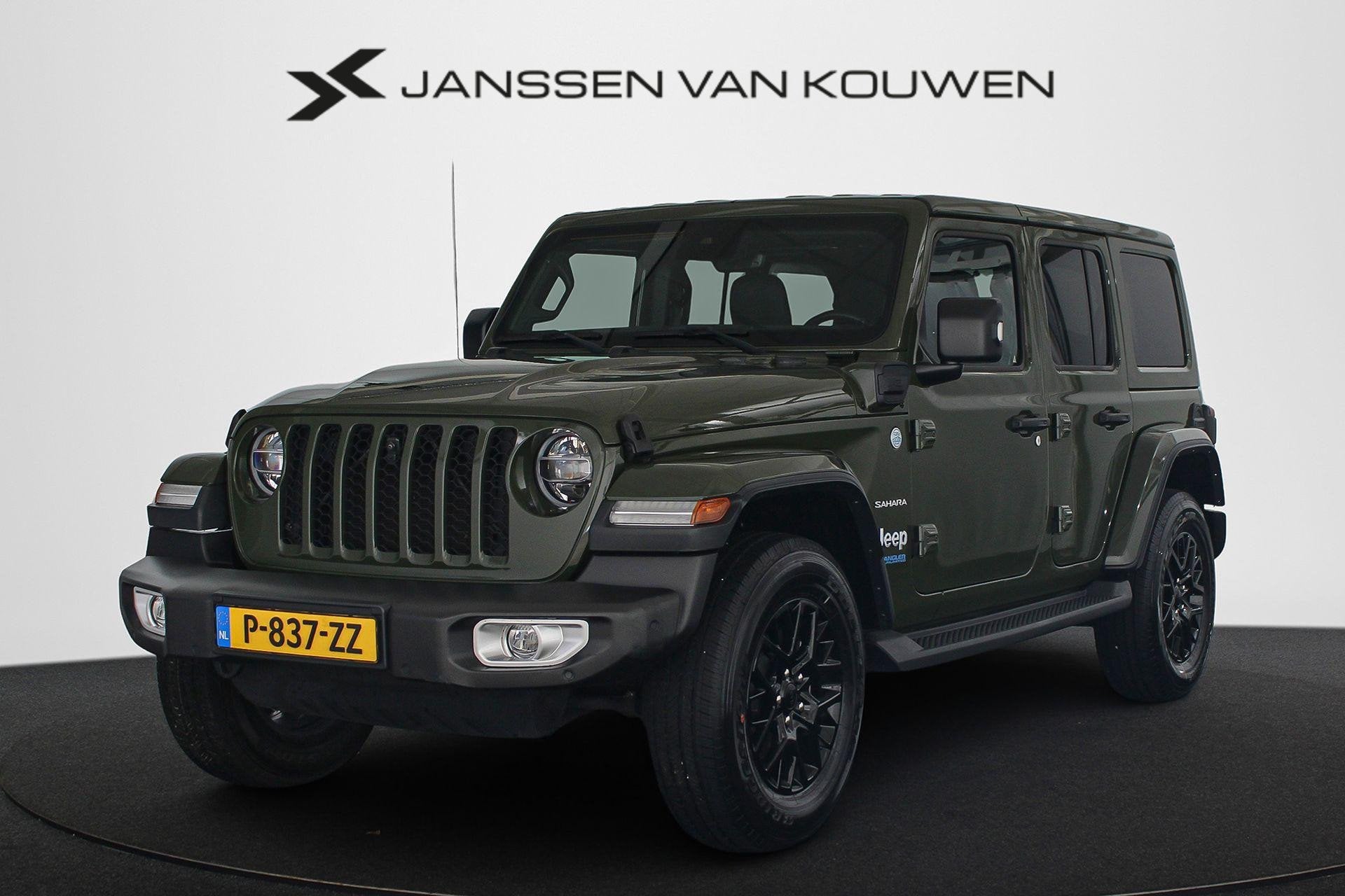 Jeep Wrangler Unlimited 4xe 380 Sahara NL Auto Leder Stoel-S, Auto's, Jeep, Automaat, Automatische klimaatregeling, 4 cilinders