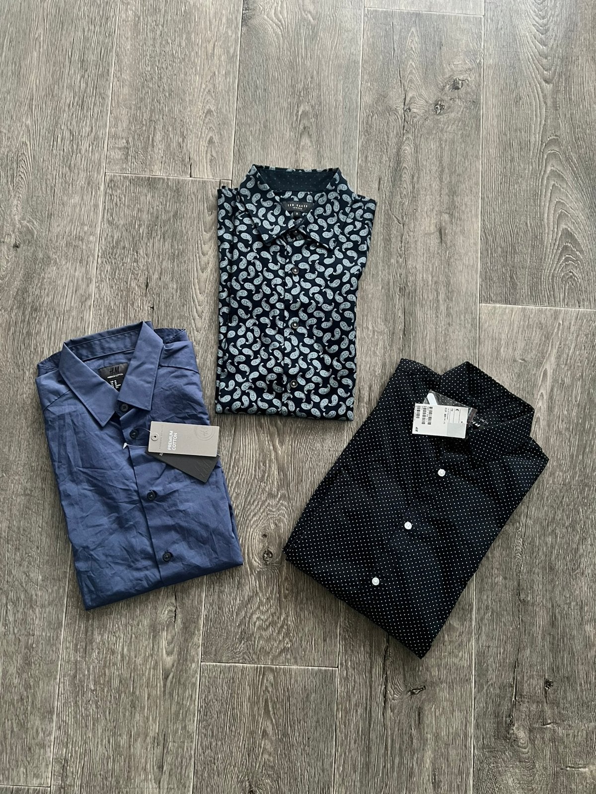 Set van 3 overhemden van H&M & Ted Baker - setprijs & nieuw, Ophalen of Verzenden, Nieuw, Maat 46 (S) of kleiner