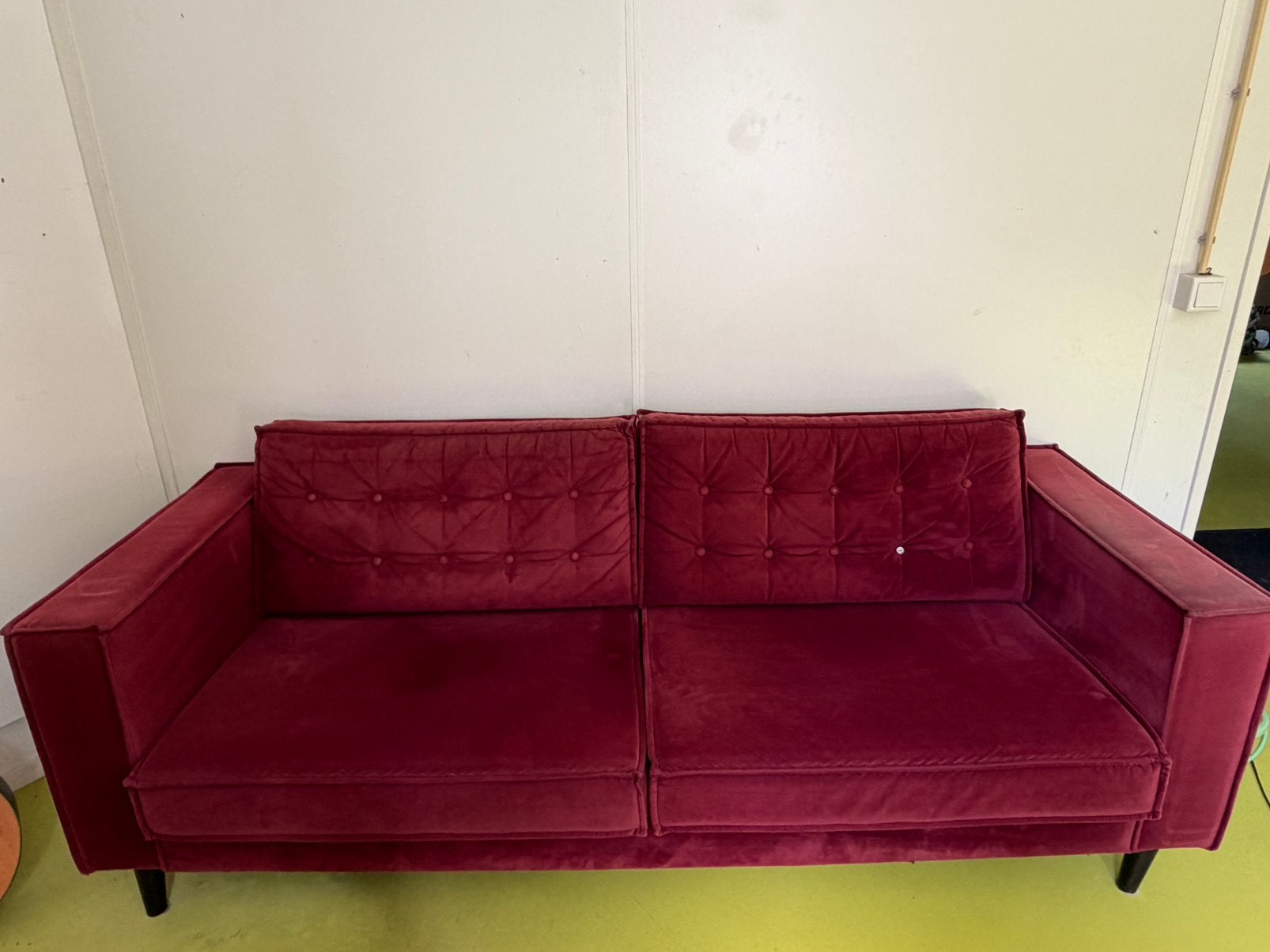Gratis rode bank, Ophalen, Gebruikt, Tweepersoons, 75 tot 100 cm