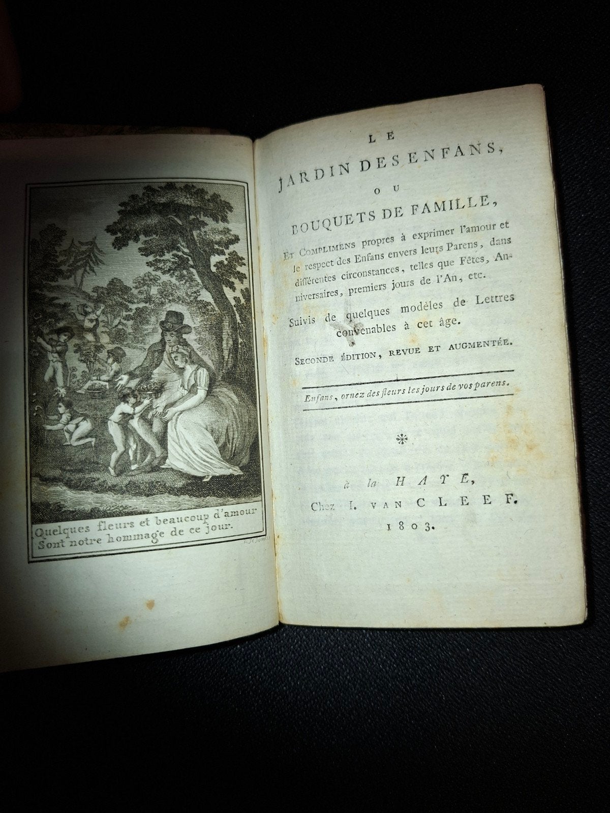 Le Jardin des Enfans ou Bouquets de famille, 2e druk 1803, Ophalen of Verzenden