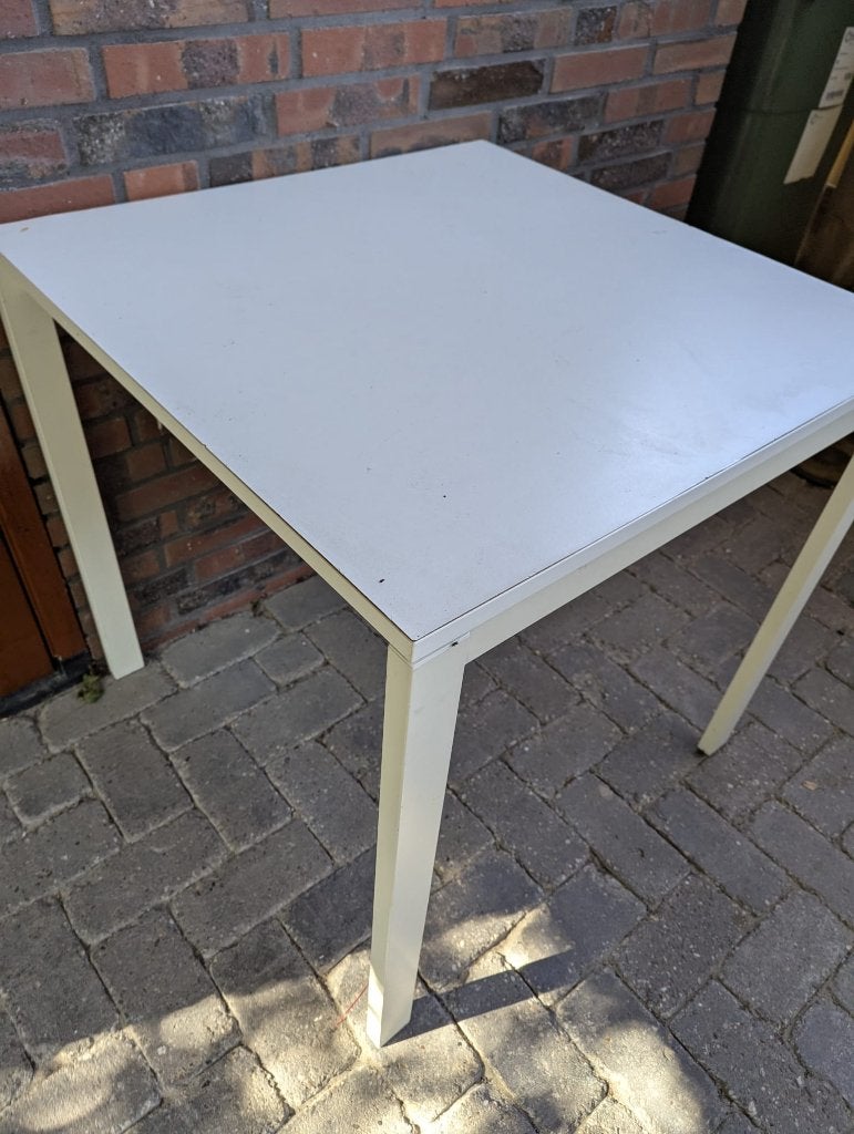 Witte vierkante tafel 100x100 cm, Huis en Inrichting, Tafels | Salontafels, Ophalen, 50 – 75, Gebruikt, 50 tot 100 cm