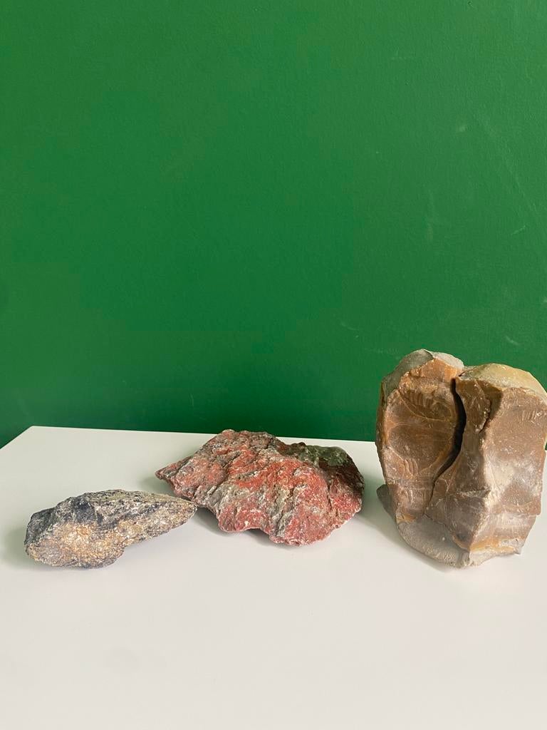 Set van 3 Unieke Natuurstenen - Sedimentair / Mica, Amfibie, 0 tot 2 jaar