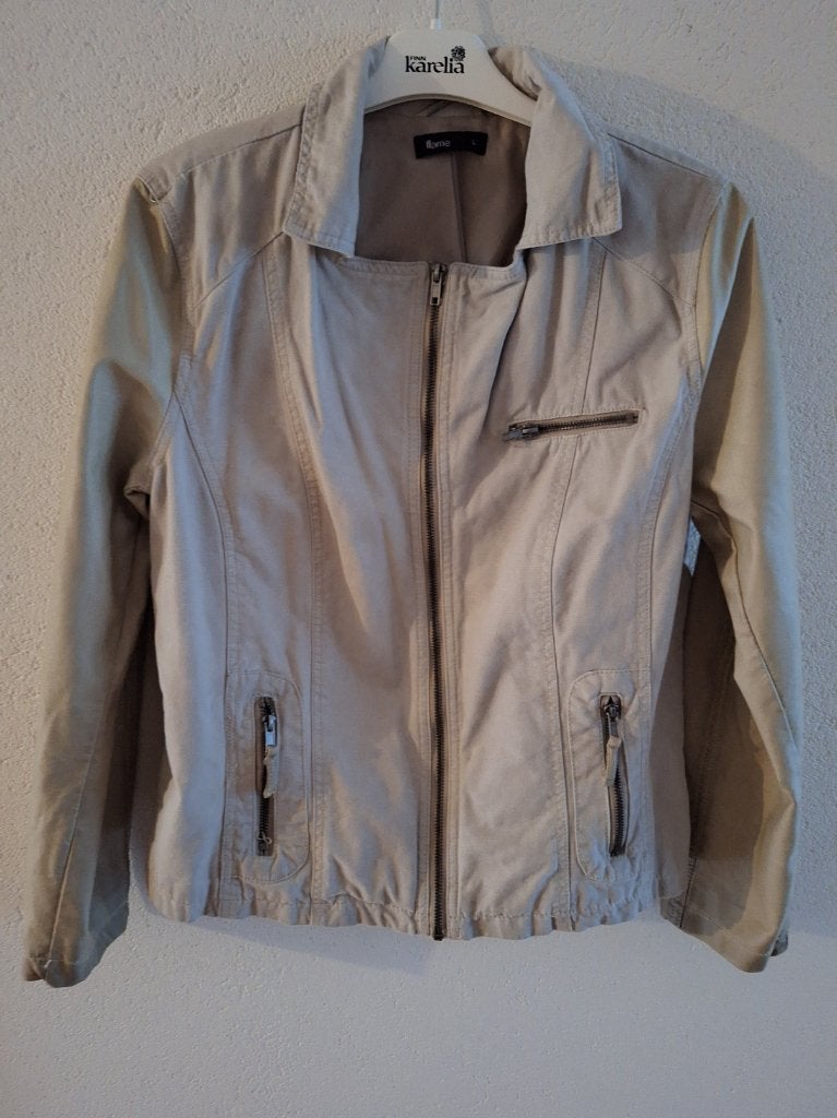 Flame jas maat L, Flame, Beige, Maat 42/44 (L), Ophalen of Verzenden