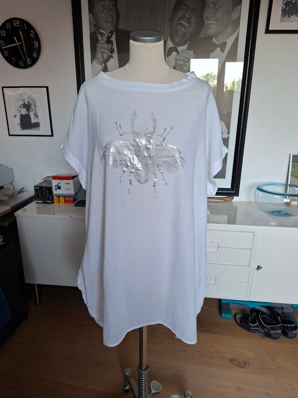 Witte tuniek ,/ jurkje, Kleding | Dames, Ophalen of Verzenden, Zo goed als nieuw, Maat 46/48 (XL) of groter