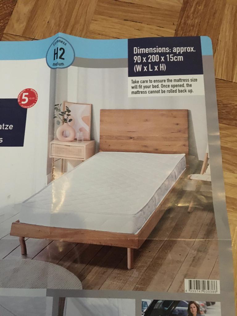 Matras 90x200 H2 – 7 zones, Huis en Inrichting, Slaapkamer | Matrassen en Bedbodems, Zo goed als nieuw, Matras, 90 cm, 200 cm