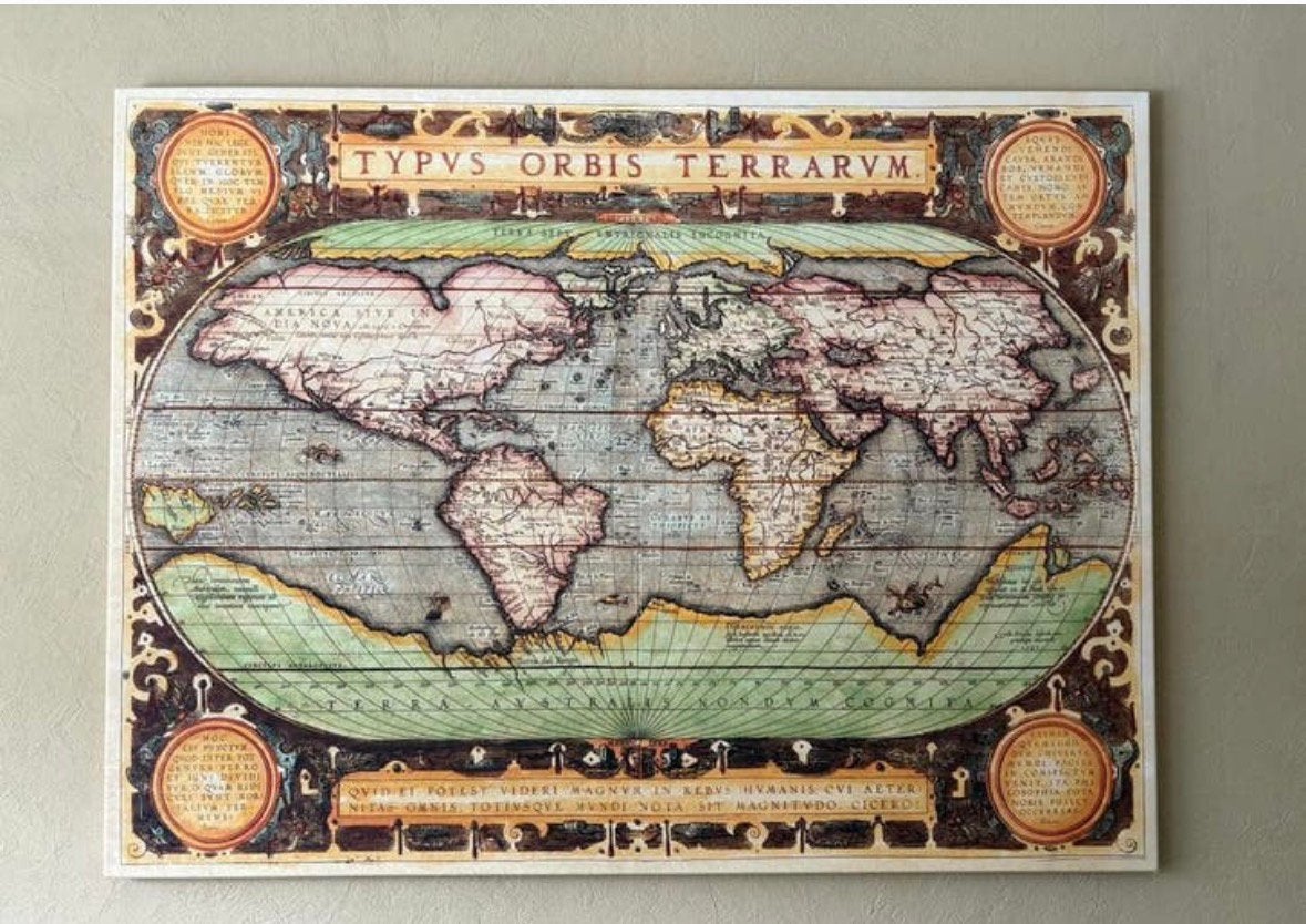 Canvas landkaart, Ophalen, Zo goed als nieuw, 100 tot 125 cm, Schilderij