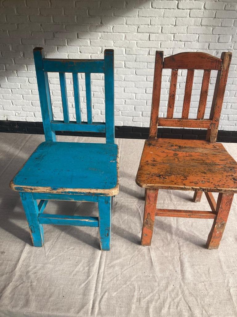 Vintage kinderstoeltjes, Ophalen, Gebruikt, Twee, Blauw
