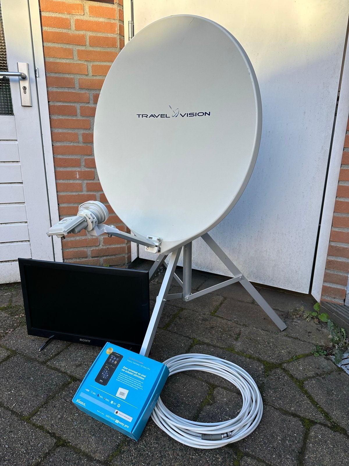Complete Satelliet TV Set: Travel Vision Schotel, Sony TV, Ophalen, Gebruikt, LCD, Smart TV