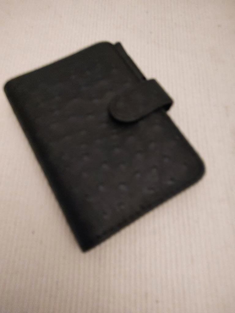 K424 zwart kunstlederen agenda organizer struisvogelprint, Diversen, Gebruikt, -, -, Ophalen of Verzenden