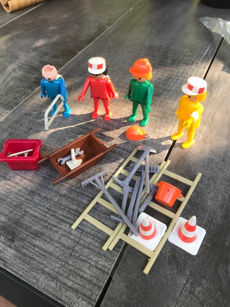 Playmobil bouwvakkers 1974, Ophalen of Verzenden, Gebruikt, Figuren