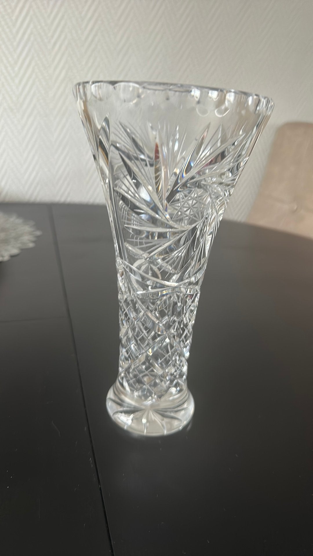 21 centimeter hoge vintage boheemse vaas, Ophalen of Verzenden