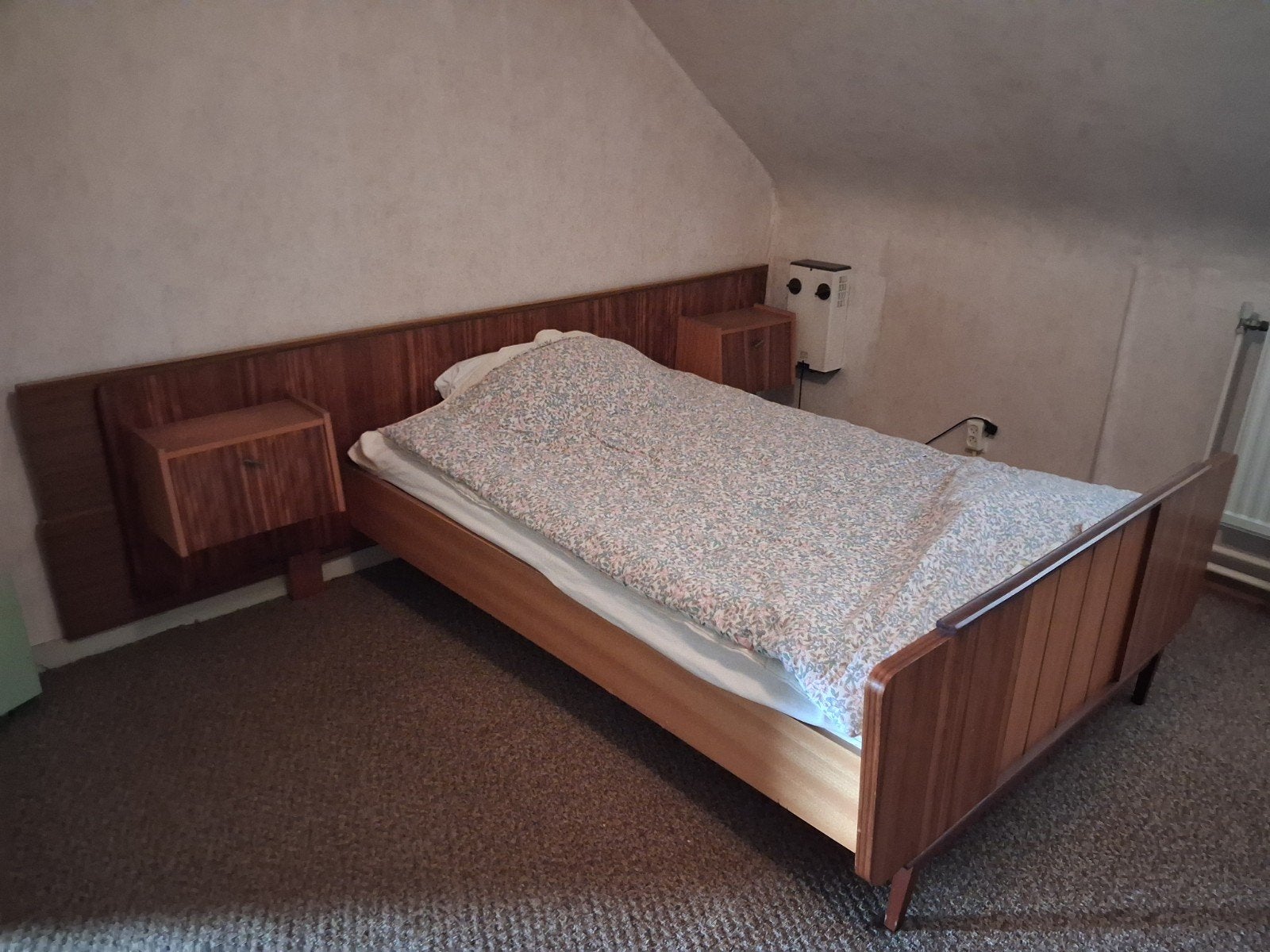 oma's vintage bed / twijfelaar, Ophalen, Gebruikt, Bruin, Vintage
