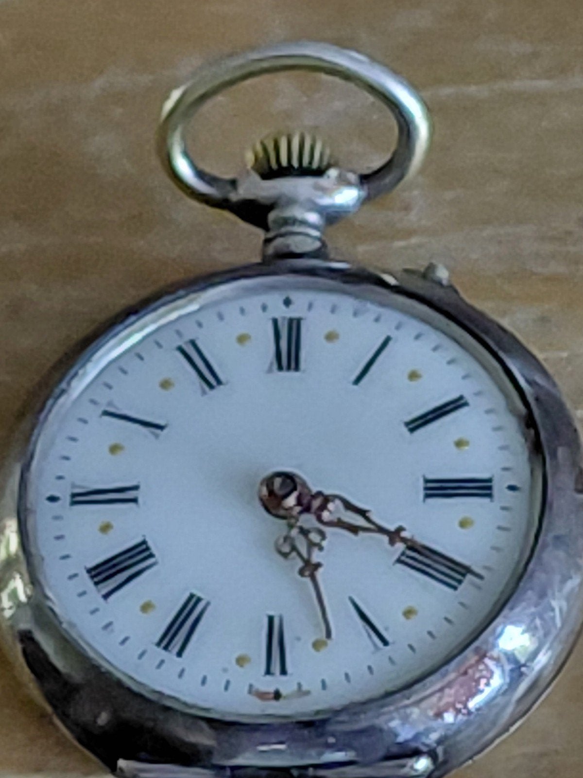 MOOI GOEDLOPEND ANTIEK ZILVEREN ZAKHORLOGE  0800 ZILVERTEKEN, Antiek en Kunst, Ophalen of Verzenden