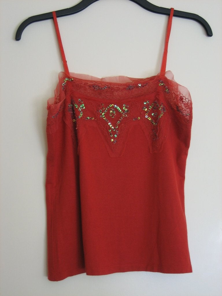 Feestelijk topje met glitters van STEPS, maat L snazzeys, Kleding | Dames, Tops, Nieuw, Maat 42/44 (L), Oranje, Zonder mouw, Verzenden