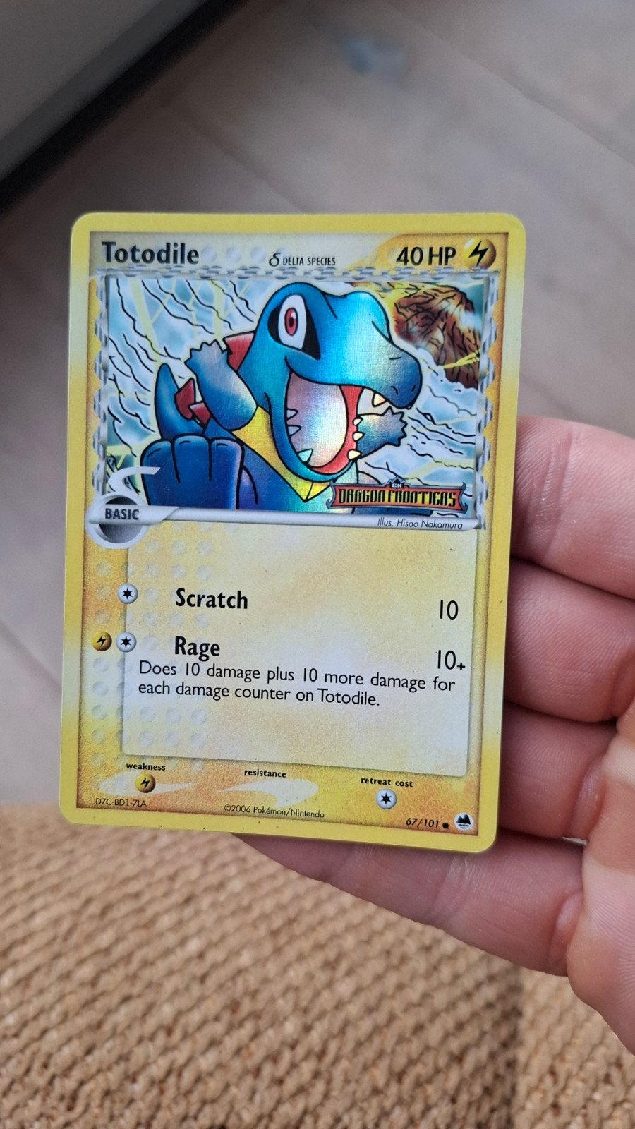 Totodile Dragon frontiers Pokémon kaart (2006), Ophalen of Verzenden, Gebruikt, Losse kaart