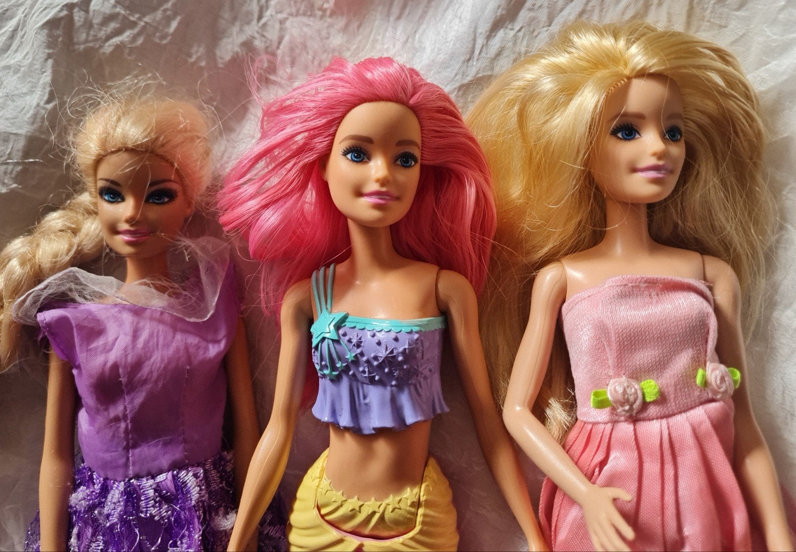 Set van 3 Barbiepoppen van mattel - Zeemeermin en prinsessen, Ophalen of Verzenden, Zo goed als nieuw, Barbie
