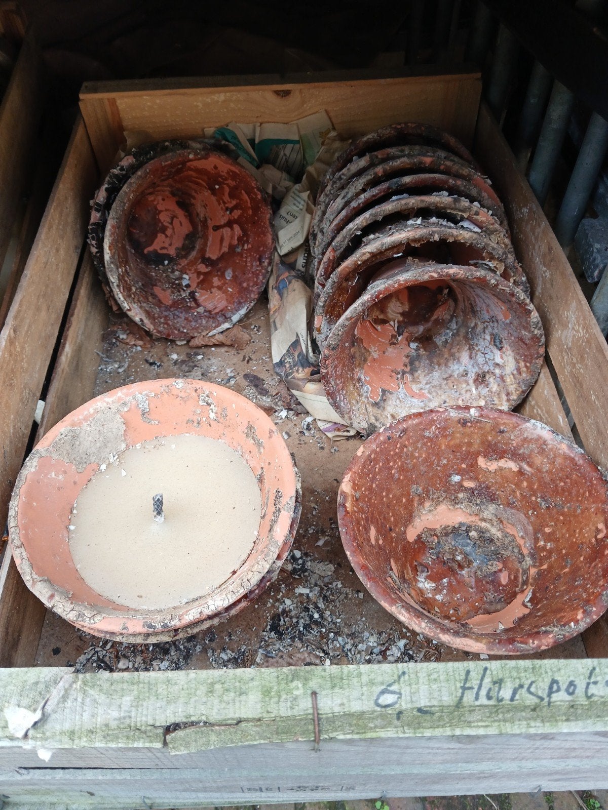 Terracotta bloempot harspot m/z kaarsen/vullingen en meer!, Ophalen, Gebruikt