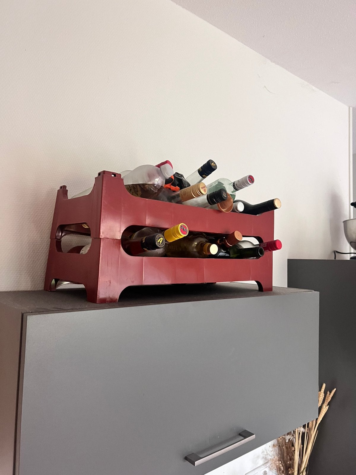 Twee Vintage plastic wijnrek, Ophalen, Kunststof, Gebruikt, Minder dan 5 flessen