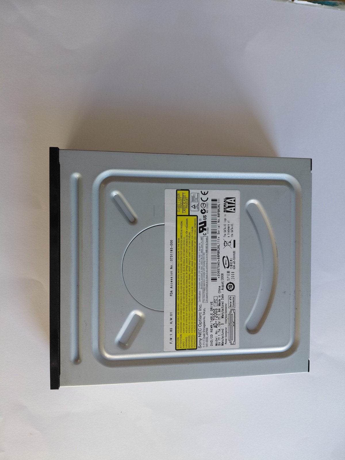 Sony NEC Optiarc AD-7200S DVDRW DL SATA Drive, Computers en Software, Ophalen, Intern, Cd, Zo goed als nieuw