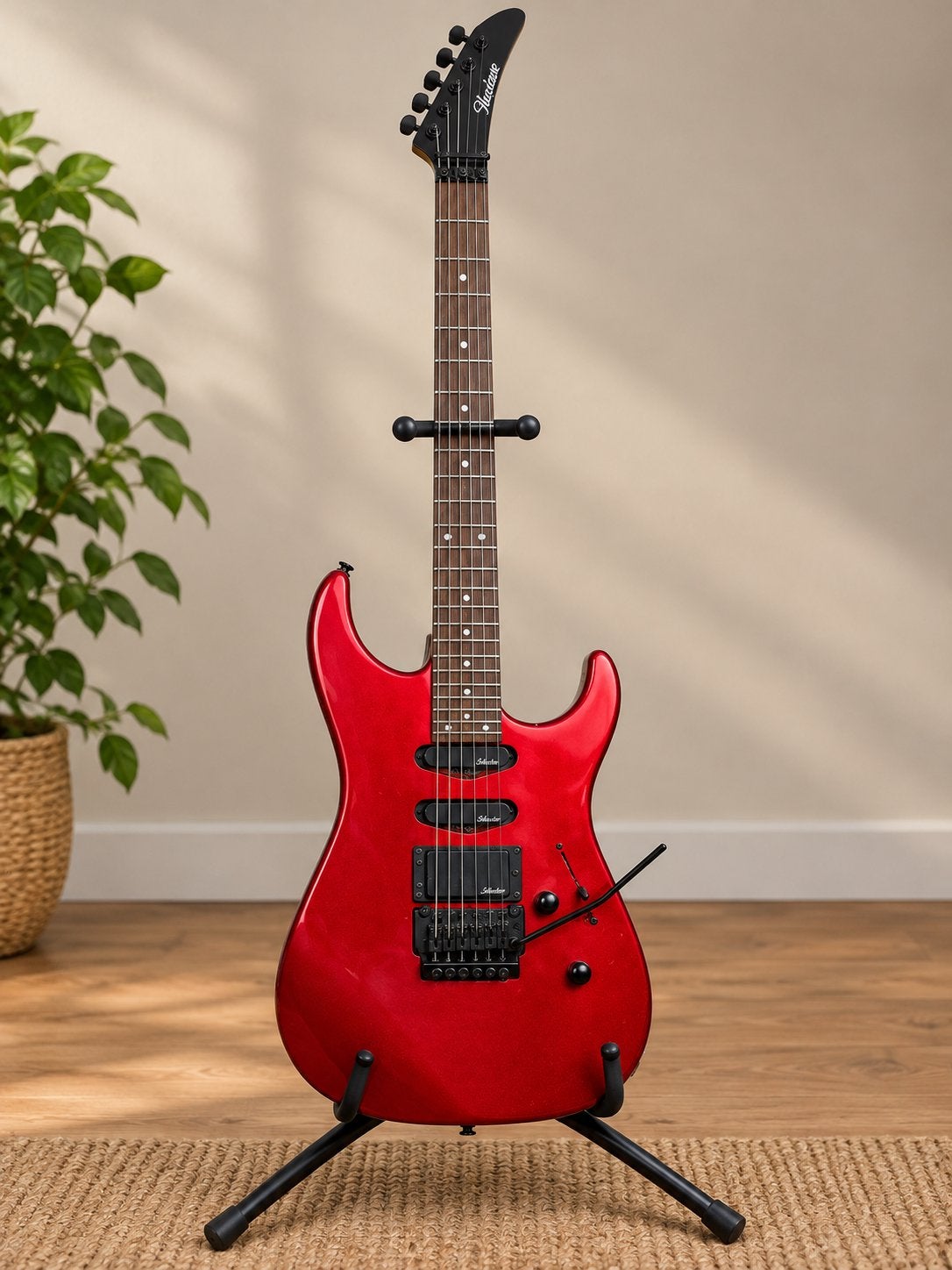 Rode Hurricane elektrische gitaar met Squier 15 versterker, Muziek en Instrumenten, Gebruikt, Met versterker, Solid body, Ophalen
